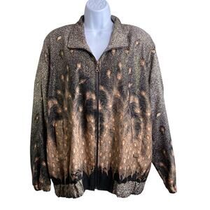 Vintage Talk of The Walk Women's 80’s Peacock Bomber Jacket‎ Size 4 Golden Girls